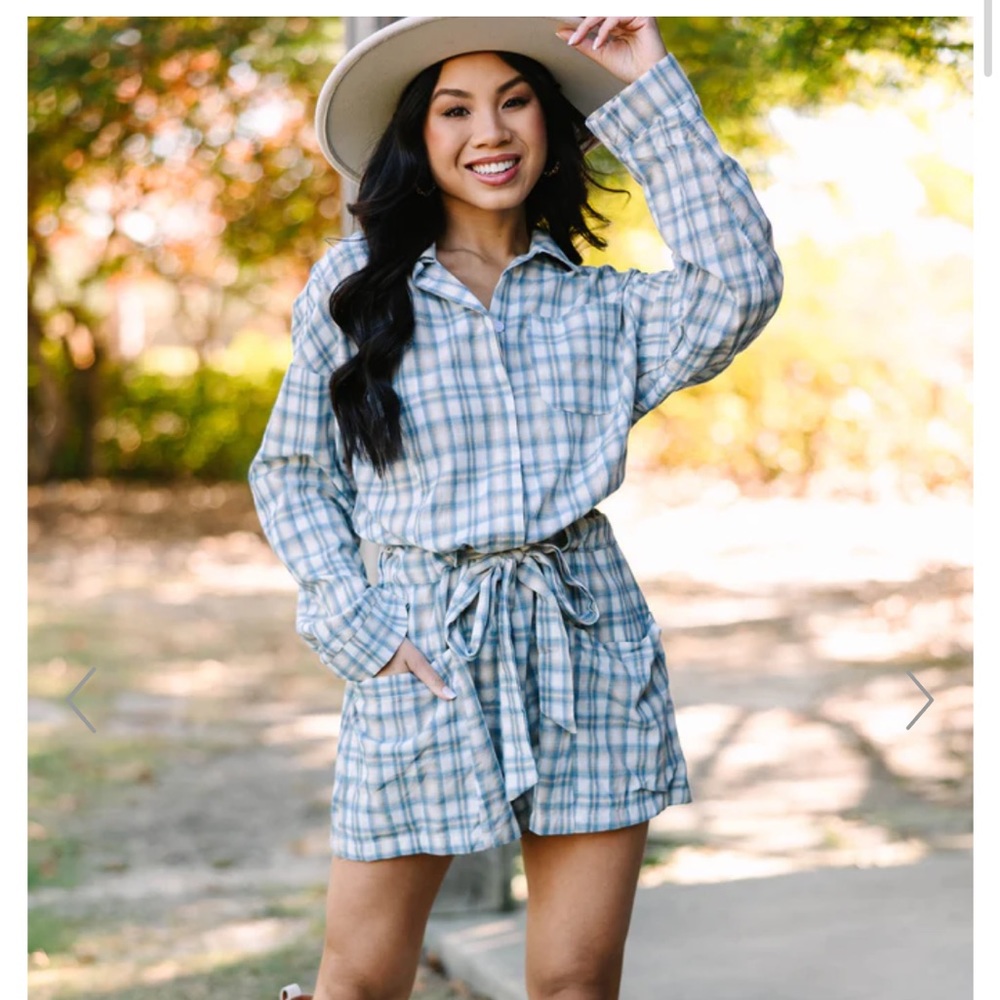 Listicle Plaid Romper
